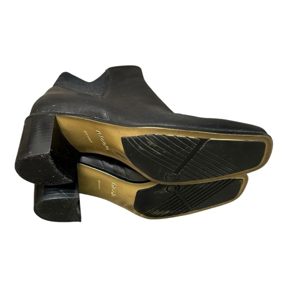 NICOLE Black Leather Button High Heels Ankle BOOTS Womens Shoes Sz 7.5 - Picture 11 of 12